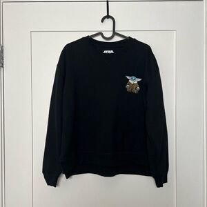 Star Wars Youth Large (11-13) Sweatshirt Pullover Baby Yoda The Child Black